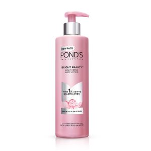 POND'S Bright Beauty Light Cr?me Moisturizing Body Lotion With 1% Niacinamide For Smooth & Bright Skin, for All skin Types,275ml