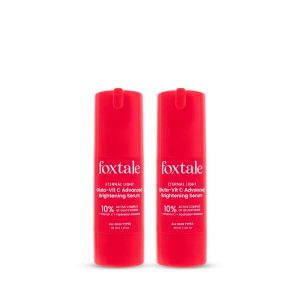 Foxtale 10% Vitamin C-Glutathione Brightening Face Serum for Glowing Skin, Treats Dark Spots, Pigmentation & Dullness, Beginner & Sensitive Skin Friendly | All Skin Types | Women & Men (2 x 30ml each)