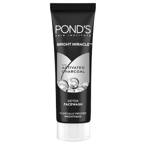 Pond's Pure Detox Anti-Pollution Purity Face Wash With Activated Charcoal Deep Cleans Impurities Dirt And Pollution For 2X Brighter Glowing Skin,50 g