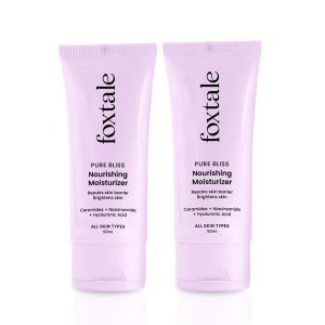 Foxtale Nourishing Ceramide Face Moisturizer - (Pack of 2) with Niacinamide for 100 Hr Hydration, Lightweight & Non-Sticky, For Soft & Glowing Skin, Men & Women, All Skin Types, 50 ml