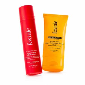 Foxtale Daily Glow Duo| Moisturizer + Sunscreen SPF 50 PA++++ (Both 50ml) | Treats Pigmentation & Brightens Skin | for Men & Women | Suitable for All Skin Types