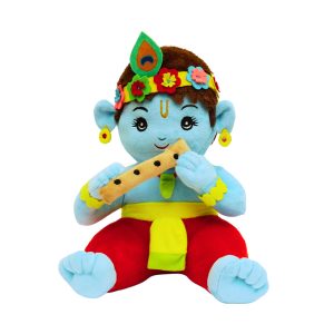 Panda's Box Mantra Chanting Baby Krishna Soft Toys for Kids | Musical Stuffed Plush Toy for Girl & Boy | Non-Toxic, Safe | Best Birthday Gift for Newborn & Toddlers | Free Colouring Book (Medium)