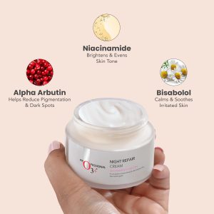 O3+ Anti-Aging Night Repair Cream for Women & Men with Niacinamide and Alpha-Arbutin - 25g