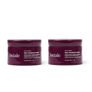 Foxtale De-Tan Face Mask for Instant Tan Removal|Lactic Acid & Kaolin Clay|Brightening & Glowing|Removes Blackheads, Whiteheads & Dullness | for All Skin Types|Men & Women |75g x Pack of 2