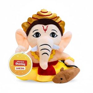Panda's Box Mantra Chanting Baby Ganesha Soft Toys for Kids| Musical Stuffed Plush Toy for Girls & Boys| Non-Toxic, Safe | Best Birthday Gift for Newborn, Infants & Toddlers | Teddy Bear (Small)