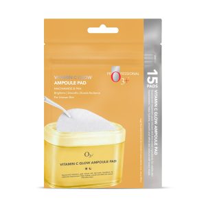 O3+ Vitamin C Glow Ampoule Pads | Serum Pads for Brightening and Glowing Skin | Suitable for Men & Women - 38g