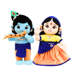 Panda's Box Krishna & Radha Duo Soft Toys for Kids (Non-Musical) | Non-Toxic, Safe | Divine Birthday & Festive Gift for Babies & Kids Boys & Girls | Stuffed Plush Toy | Teddy Bear
