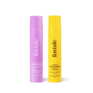 FoxTale Dewy Skin Duo | Ceramide Supercream Moisturizer - 50ml + Dewy Finish 70 SPF Sunscreen for All Skin Types 50ml | Suitable for Men & Women