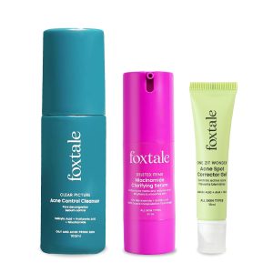 Foxtale Acne Control Combo | Salicylic Acid Cleanser + 12% Niacinamide Serum + Spot Corrector Gel | For Acne, Oil Control, Acne Marks, Pigmentation & Redness | All Skin Types | For men & women
