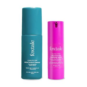 Foxtale Acne Control Duo | Salicylic Acid Cleanser + 12% Niacinamide Serum | Fights Breakouts, Reduces Marks & Controls Oil | For Acne-Prone Skin | Non-Drying, Daily Use | Suitable for men & women