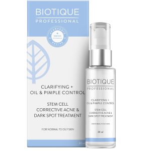 Biotique Professional Clarifying + Oil & Pimple Control Stem Cell Corrective Acne & Dark Spot Treatment Serum 30ml