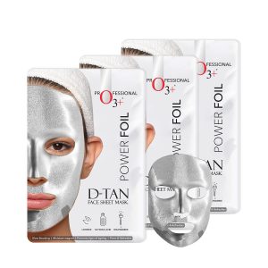 O3+ Power Foil D-Tan Face sheet Mask For Skin Brightening Glowing Tan Removal Oil Control Acne & Fairness Women Men