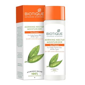 Biotique Morning Nectar Sun Protect Moisturizer SPF 30 UVA/UVB Sunscreen | Visibly Flawless Skin | Suitable for All Skin Types | 190ml