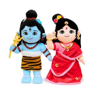 Panda's Box Lord Shiva & Parvati Duo Soft Plush Stuffed Toy (Non-Musical) | Non-Toxic, Safe | Divine Birthday & Festive Gift for Babies & Kids | Teddy Bear