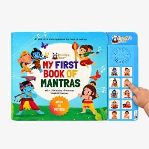 Panda's Box My First Book of Mantras| 10 Deities, 25 Press-to-Play Mantras | Complete Hanuman Chalisa | As Seen on Shark Tank | Interactive Sound Book for Kids | Best Gift for Babies & Toddlers