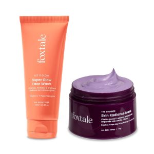Foxtale Detan and Shield Duo | Skin Radiance Mask with SPF 50 Glow Sunscreen | Removes Tan, Protects from Sun Damage, and Boosts Glow | For Bright, Clear, and Protected Skin | Suitable for Men & Women