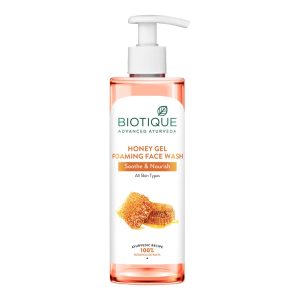 Biotique Honey Gel Soothe & Nourish Foaming Face wash | Soap Free Formula | Reduce Dryness | 100% Botanical Extracts | Suitable for All Skin Types | 250ml