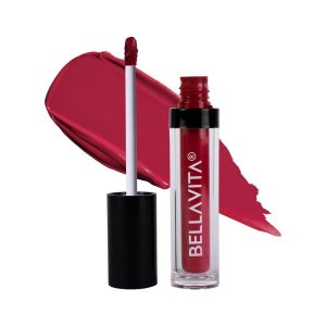 Bella Vita Organic Kiss-Proof Liquid Lipstick | 3.8 ml | 18-hr Stay | Transferproof Lipstick | Long Lasting | Ultra Matte Finish | Intense Moisturisation | Waterproof Liquid Lipsticks for Women | Cherry Pop