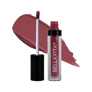 Bella Vita Organic Kiss-Proof Liquid Lipstick | 3.8 Ml | 18-Hr Stay | Transferproof Lipstick | Long Lasting | Ultra Matte Finish | Intense Moisturisation | Waterproof Lipsticks For Women | Dusty Nude