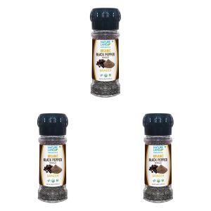 Natureland Organics Black Pepper Whole Grinder 40 gm - Organic Black Pepper Crusher (Pack of 3)