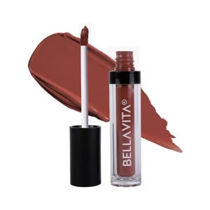 Bella Vita Organic Kiss-Proof Liquid Lipstick | 3.8 Ml | 18-Hr Stay | Transferproof Lipstick | Long Lasting | Ultra Matte Finish | Intense Moisturisation | Waterproof Lipsticks For Women | Just Nude