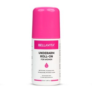 Bella Vita Organic Deo White Natural Underarm 50ml Roll On Deodorant for Women | Control Odour | Alcohol-Free | Antiperspirant, Long Lasting Freshness