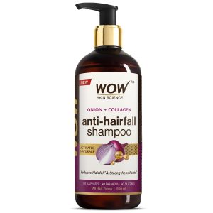 "WOW Skin Science Onion Shampoo - 500 ml | Helps Control Hair Fall & Promotes Hair Growth | For Stronger Hair | With Red Onion Seed Oil Extract, Black Seed Oil & Pro-Vitamin B5"