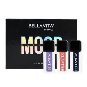 BELLAVITA Mini Lip Gloss Set of 3 | 2ml each | Gift Set | Color Changing Based on pH | Glossy Finish | Hydrating & Non-sticky | Lip Gloss for Women