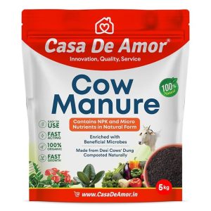 Casa De Amor Organic Cow Manure- NPK & Micro Nutrients, Compost, Plant Fertilizer for Organic Gardening- 5 Kg