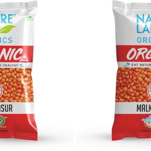 Natureland Organics Malka Masoor Dal/Red Masoor Dal 1 Kg - Organic Dals and Pulses - Organic Food (Pack of 2)