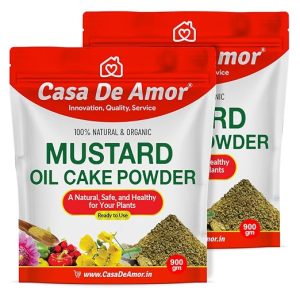 Casa De Amor Mustard Cake Powder ? Organic Plant Fertilizer for Strong Roots & Healthy Growth | Natural Soil Enricher for Garden Plants | 2 Packs of 900 gm