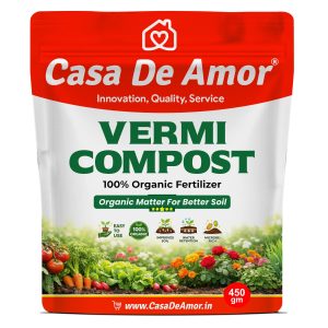 Casa De Amor Vermicompost for Plants 450 gm - Organic Fertilizer and Manure, Natural Earthworm Compost for Indoor and Outdoor Gardening