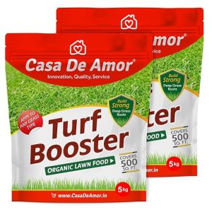 Casa De Amor Turf Booster Lawn Fertilizer | Builds Thick, Green & Healthy Lawns | Nutrient-Rich Granules for Stronger Grass | Easy Dry Application | 10 kg (Covers 1000 sq. ft.)