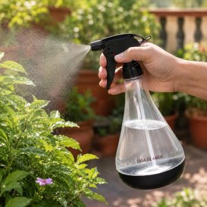 Casa De Amor 700 ml Spray Bottle for Plants, Compact Garden Water Sprayer with Adjustable Mist & Jet Nozzle, Leak-Resistant Hand Sprayer for Indoor Plants, Lawn & Multipurpose Use (Transparent)