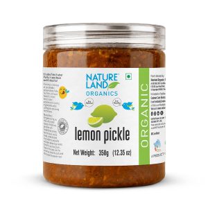 Natureland Organics Lemon Pickle 350 Gm - Organic Healthy Pickles