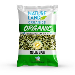 Natureland Organics Moong Chilka / Split 1 Kg - Organic Healthy Pulses