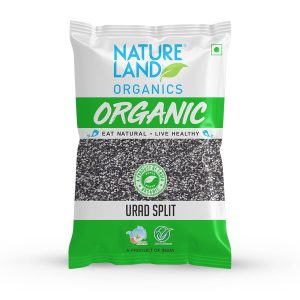 Natureland Organics Urad Chilka / Split 1 Kg - Organic Healthy Pulses