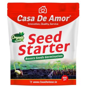 Casa De Amor Organic Seed Starter Mix for Seed Germination & Healthy Seedling Growth | Enriched with Organic Ingredients, Superior Moisture Retention & Nutrient-Rich Formula (900 gm)