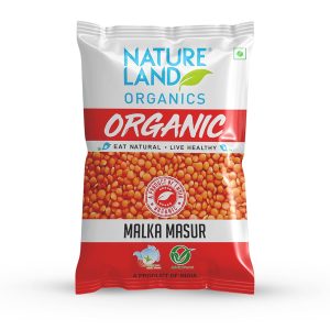 Natureland Organics Malka Masoor Dal/Red Masoor Dal 1 Kg - Organic Dals and Pulses - Organic Food