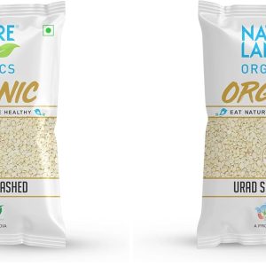 Natureland Organics Urad Dal/Split Washed Pouch, 1 kg (Pack of 2)