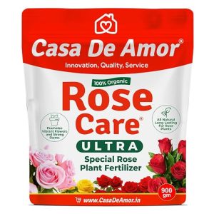 Organic Rose Care Ultra Fertilizer ? NPK-Rich Bloom & Root Booster for Rose Plants | Promotes Vibrant Flowers & Strong Stems | 100% Natural, Boosts Flowering 40% (900 gm)