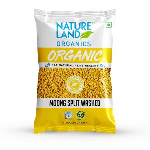 Natureland Organics Moong Dal Yellow/Split Washed 500 Gm - Organic Healthy Pulses