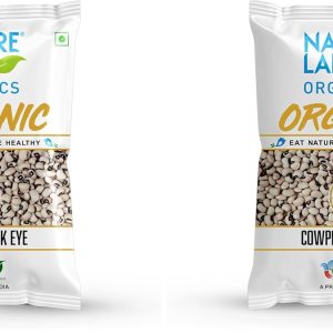 NATURELAND ORGANICS ureland Organics Cowpea Black Eye / Lobia 1 Kg - Organic Healthy Pulses (Pack of 2)