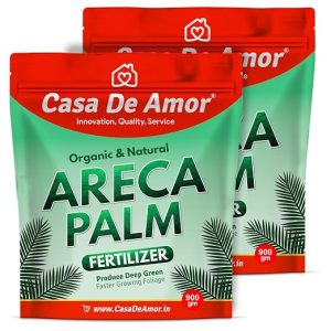 Casa De Amor Areca Palm Organic Fertilizer | For Faster Growth & Deep Green Foliage | Ideal for Indoor & Outdoor Palms | 2 Packs of 900 gm