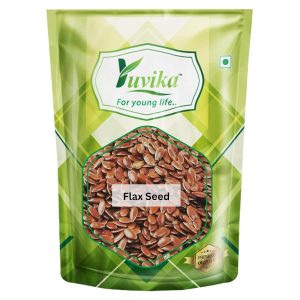 Yuvika Herbs Flax Seeds 2kg (2 x 1kg) | Alsi | Linum Usitatissimum | Rich in Dietary Fibre & Protein | Nutty & Crunchy