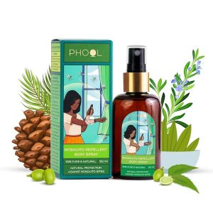 Phool mosquito repellent for baby - Mosquito Body Spray (100 ml) | 0%-DEET | Safe for Baby and Mother | No Stain on clothes-Protective Shield Against Mosquitos for upto 6 hours | Non greasy & Gentle on skin, tough on Mosquitos | Fragrance of Tulsi, Lavender and Eucalyptus