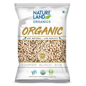 Natureland Organics Cowpea Black Eye/ Lobia 1 Kg (Pack of 2) Total 2 Kg
