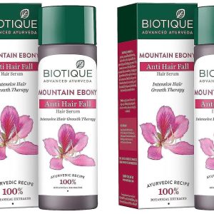 Biotique Mountain Ebony Vitalizing Serum | Prevents Hair Fall & Soothes Scalp| Promotes Hair Growth | 100% Botanical Extracts | Suitable for All Skin Types | 120ml (Pack of 2)