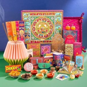 Phool Ramayana Diwali Gift Box 2026 | Premium Hamper for Family, Friends & Corporate Gifting | Ramayana Tray, Diyas, Laxmi Charan, Rose Bud Lamp, Candles, Havan Cups, Sweets & Playing Cards